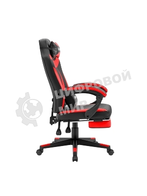 Кресло Defender CRUISER BLACK/RED черный/красный, экокожа, подставка для ног