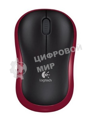 Мышь беспроводная Logitech M185, красный, 1000 dpi, радиоканал, USB, кнопки - 3