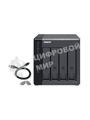Полка расширения сетевого хранилища без дисков channel QNAP DAS TR-004 4 Bay 2.5/3.5 SATA Type-C USB 3.1 Gen 1 (5 Gb/s) Direct Attached Storage with Hardware RAID