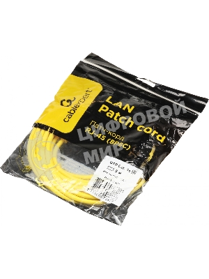 Патч-корд UTP Cablexpert cat.5e, 5м, литой, многожильный (желтый)