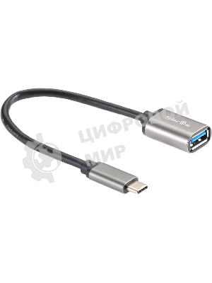 Кабель-адаптер Type-Cm --> USB 3.0 Af, OTG, 1,5A, 5,0Gbps, Alum grey 0,2m Telecom (TC409M)