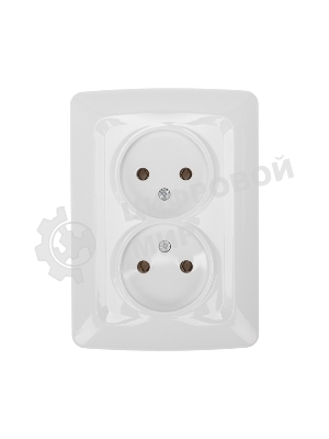 Розетка Kranz 2-ая DEA б/з с/у 10А белый (1/10/120)