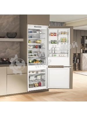 Холодильник встраиваемый Whirlpool WHSP70T241P 70 см, 193.5х54.3х69 см, 295/95 л, инверторный компрессор, автоматическая разморозка, зона свежести влажная, сенсорное управление, технология 6 SMYSL FreshControl, MultiFlow, FreezeControl, перенавешиваемые дверцы, скользящие направляющие, Италия