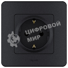 Розетка 2К+З немецкий стандарт 16А 250 В антрацит