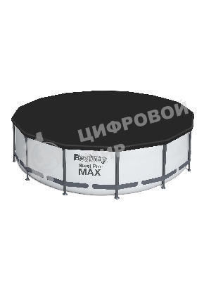 56950 BW, Bestway, Каркасный бассейн Steel Pro Max 427х107см, 13030л, фил.-насос 3028л/ч, лестница, тент, уп.1
