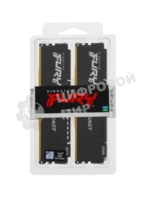 Оперативная память Kingston Fury Beast, DDR5, 32GB (2x16GB), 5600MHz, CL36, DIMM, с радиаторами, черный