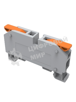 Клемма СМК Rexant 222-621D проходная 1-полюсная на DIN-рейку (1-6 мм²) серый (60 шт/уп)