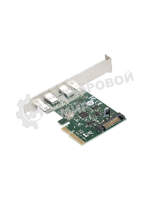 Контроллер ExeGate EXE-313 PCI-Ex4, 2*USB3.1 Type-C ext, разъем доп.питания (OEM)