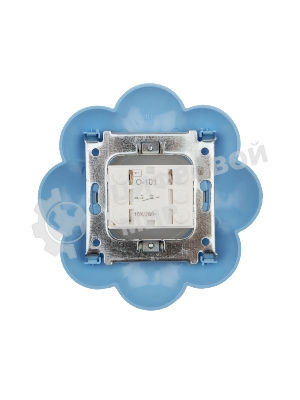 Выключатель одноклавишный Kranz HAPPY Цветок скрытой установки, белый/голубой