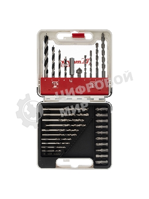 Набор сверл Matrix комб., мет.1-6мм,бетон 4-8мм,дер.4-8 мм,биты 10шт,адап., зенковка, 31пр., PRO