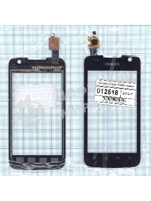 Сенсорное стекло (тачскрин) для Philips Xenium W6350, черное