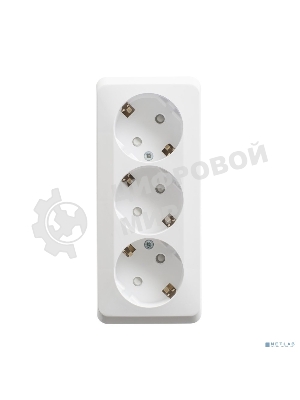Розетка 3-м ОП Этюд 16А 250В защ. шторки с заземл. белый SchE PA16-012B