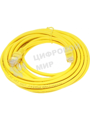 Патч-корд UTP Cablexpert cat.5e, 5м, литой, многожильный (желтый)