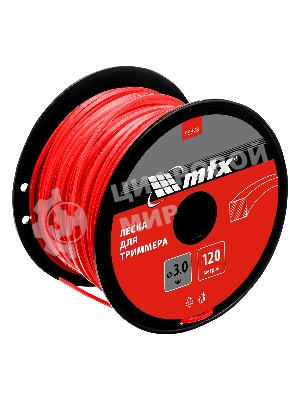 Леска для триммера MTX квадрат 3,0 мм х 120 м, на катушке