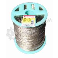 Трос стальной в ПВХ оплетке Rexant d=3,5 мм, прозрачный (бухта 200 м)