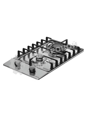 Газовая варочная панель Kuppersberg FS 36 X, газ, High-Tech, 29 см, автоматический электроподжиг, газ-контроль, форсунки под сжиженый газ, SABAF конфорки, чугунные решетки, цвет нержавеющая сталь, цвет фурнитуры черный