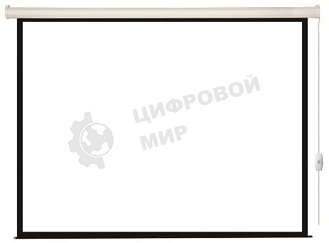 Экран с электроприводом Lumien Eco Control 244x244 см (раб. область 236х236 см) Matte White черная кайма по периметру 1:1