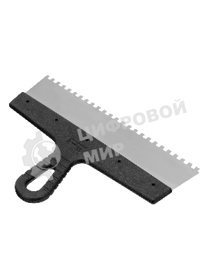 Шпатель из нержавеющей стали Сибртех 300 мм, зуб 6х6 мм, пластмассовая рукоятка