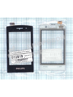 Сенсорное стекло (тачскрин) для Philips Xenium W727, черное