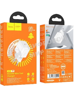 Сетевое зарядное устройство Hoco N32 Glory White 30W 3A+2A+1.5A (PD+QC+AFC) USB Type-C универсальное белый