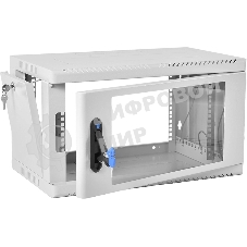 Шкаф коммутационный ЦМО (ШРН-6.350) настенный 6U 600x350 мм пер. дв. стекл 200 кг серый 300 мм 180 град.
