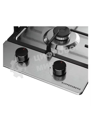 Газовая варочная панель Kuppersberg FS 36 X, газ, High-Tech, 29 см, автоматический электроподжиг, газ-контроль, форсунки под сжиженый газ, SABAF конфорки, чугунные решетки, цвет нержавеющая сталь, цвет фурнитуры черный