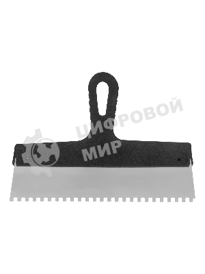 Шпатель из нержавеющей стали Сибртех 300 мм, зуб 6х6 мм, пластмассовая рукоятка