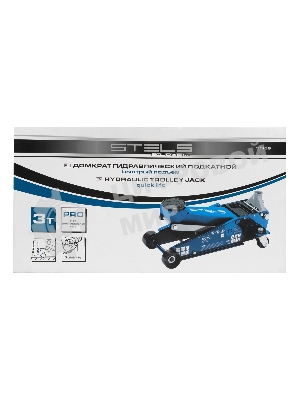 Домкрат гидравлический подкатной Stels 3 т, 120-450 мм, быстрый подъем, проф.
