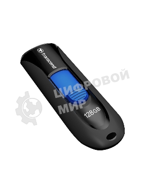 Флешка USB Transcend JetFlash 790 (TS128GJF790K), 128Gb, USB 3.0, R/W 90/40, черный/синий