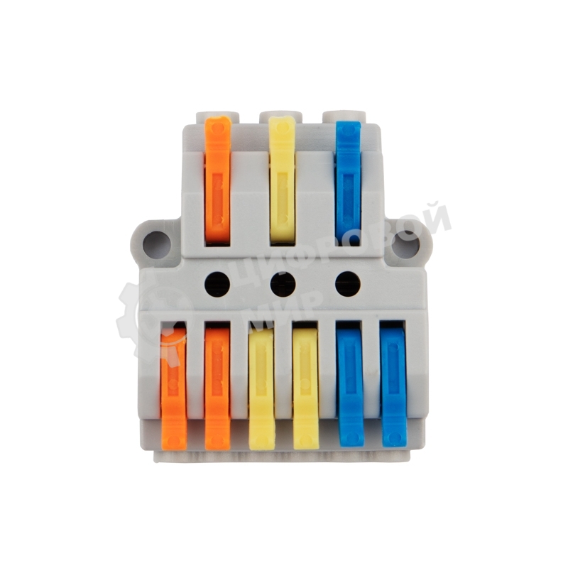 Клемма соединительная Rexant многоразовая быстрозажимная разветвительная, с монтажной площадкой (3х2) (50 шт./уп.)