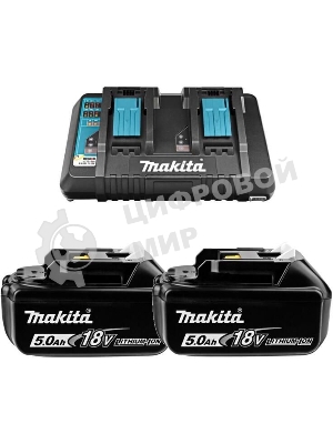 Аккумулятор+з\у Makita 191L75-3DC18RD-1шт+BL1850B-2шт,18В,5.0А·ч,Li-ion,кор