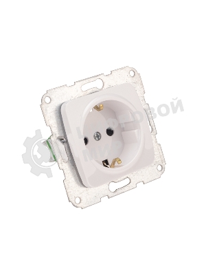 Розетка Kranz 1-ая DEA керамика с/з с/у 16А мех. белый (1/10/120)