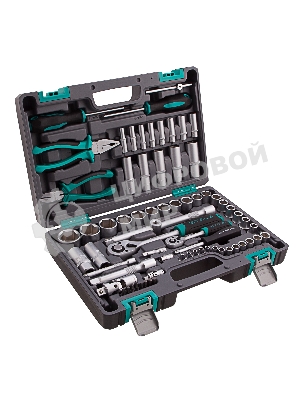 Набор инструментов Stels 141081/2'' 1/4'' CrV пластиковый кейс  69 предм.