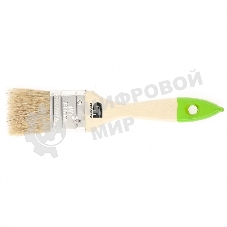 Кисть Сибртех плоская 36 мм, натуральная щетина, деревянная рукоятка