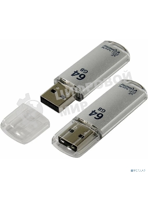 Флешка USB Smartbuy V-Cut Silver (SB64 GbVC-S), 64Gb, USB 2.0, R/W 25/15, серебристый