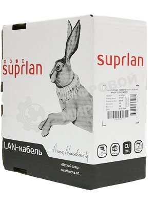 Кабель сетевой информационный Suprlan 01-0332-1, cat.5e U/UTP, 4 пары, 24AWG, PVC, внутренний, 100м, серый