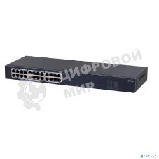 Коммутатор настраиваемый 24-портовый Dahua DH-SF1024 24xRJ45 100Mb, коммутация 4.8 Гбит/с, MAC-таблица 8К, металл