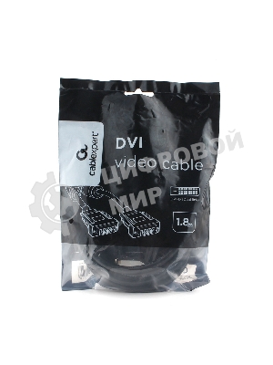 Кабель DVI-D dual link Cablexpert CC-DVI2L-BK-6, 25M/25M, 1.8м, CCS, черный, экран, феррит.кольца, пакет