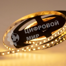 Лента светодиодная 12 В, 8 мм, IP23, SMD 2835, 120 LED/m, 12 V, цвет свечения теплый белый (3000 K)