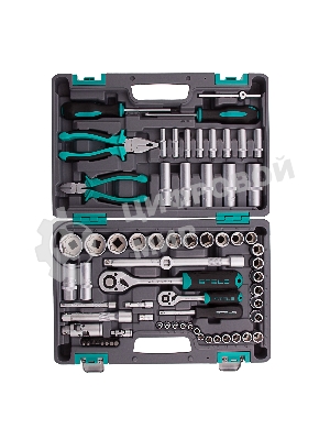 Набор инструментов Stels 141081/2'' 1/4'' CrV пластиковый кейс  69 предм.