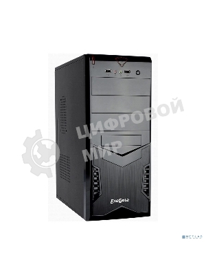 Компьютерный корпус Miditower ExeGate CP-601 Black, ATX, (CP500W, 80мм), 2хUSB, Audio