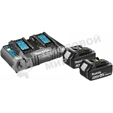 Аккумулятор+з\у Makita 191L75-3DC18RD-1шт+BL1850B-2шт,18В,5.0А·ч,Li-ion,кор