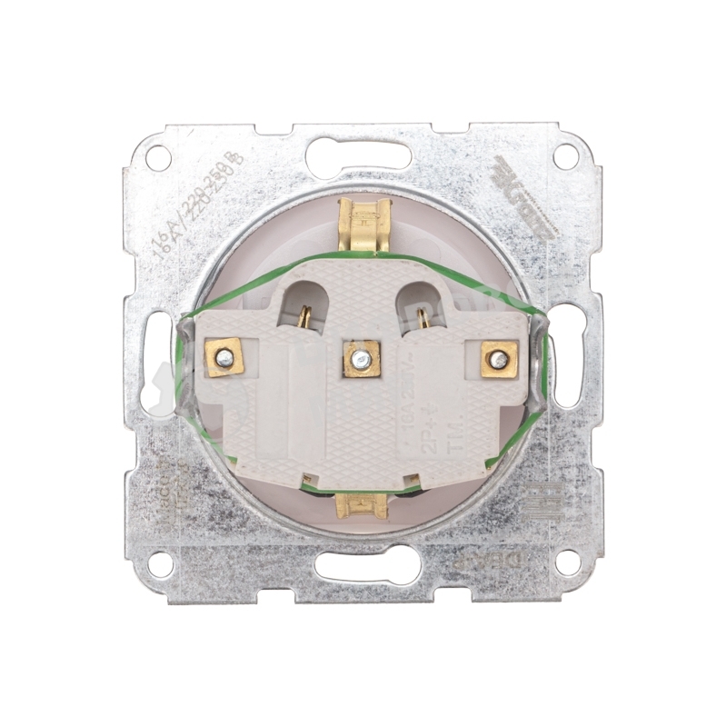 Розетка Kranz 1-ая DEA керамика с/з с/у 16А мех. белый (1/10/120)