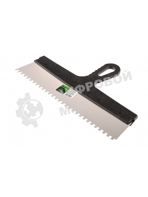 Шпатель из нержавеющей стали Сибртех 350 мм, зуб 6х6 мм, пластмассовая рукоятка