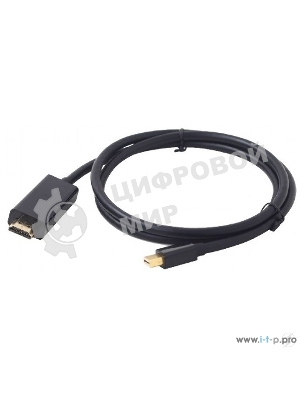 Кабель Cablexpert mDP-HDMI, 20M/19M, 1.8м, черный, позол.разъемы, пакет (CC-mDP-HDMI-6)