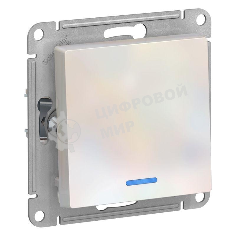 Механизм выключателя 1-кл. AtlasDesign с подсветкой (сх.1а) 10АХ жемчуг SchE ATN000413