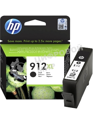 Картридж струйный HP 912 3YL84AE черный (825стр.) для HP OfficeJet 801x/802x