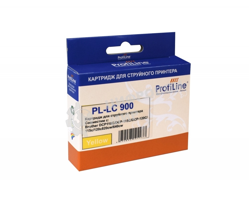 Картридж струйный ProfiLine PL-LC900Y для принтеров Brother DCP110C/DCP-115C/DCP-120C/115c/120c820cw/640cw Yellow водн