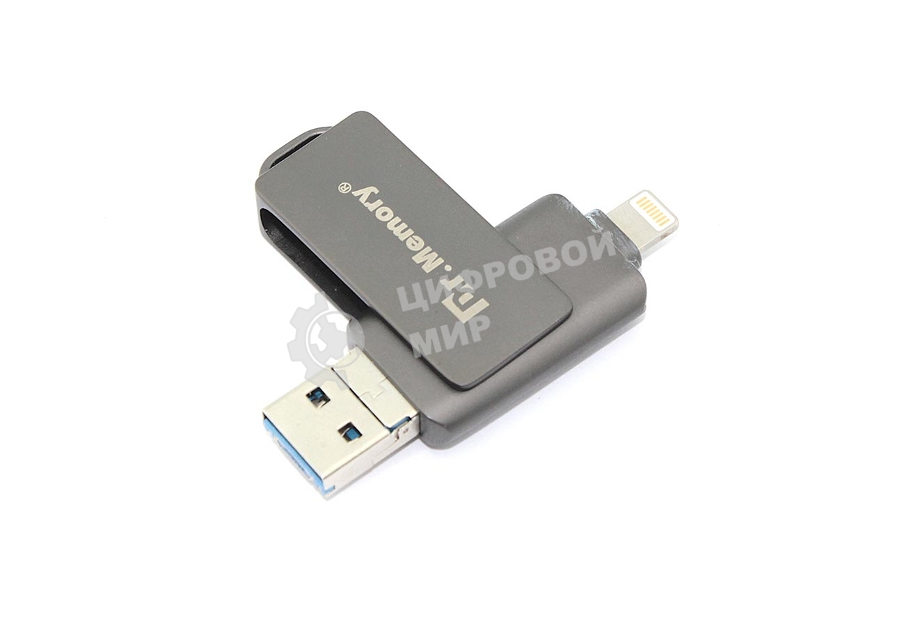 Флешка USB Dr. Memory 051, 8Gb, USB 3.0/USB Type-C, R/W 120/70, серый