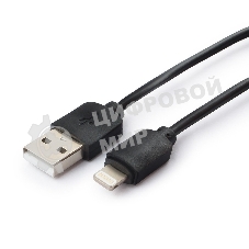 Кабель USB Гарнизон GCC-USB2-AP2-1M AM/Lightning, для iPhone5/6/7, IPod, IPad, 1м, черный, пакет